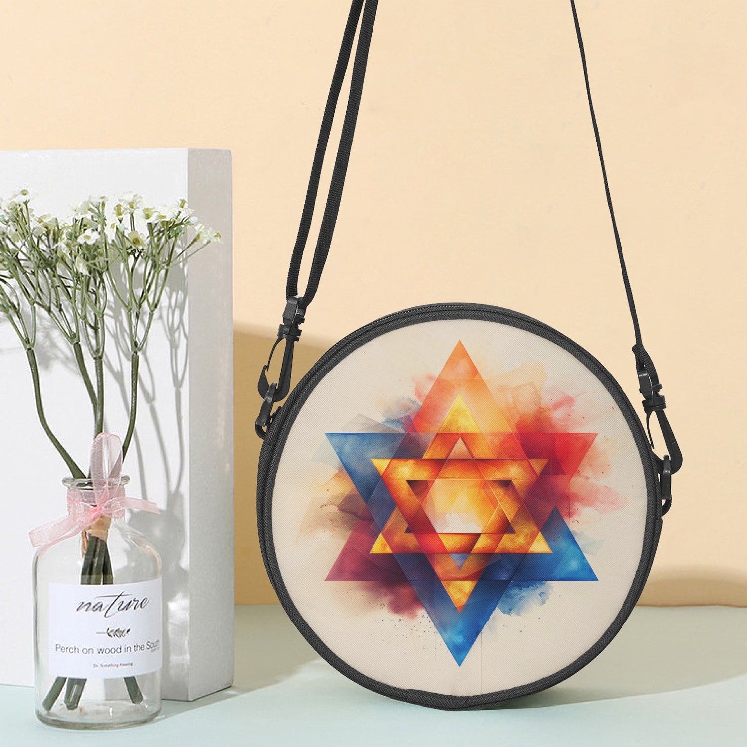 Star of David Round Satchel Bag in home