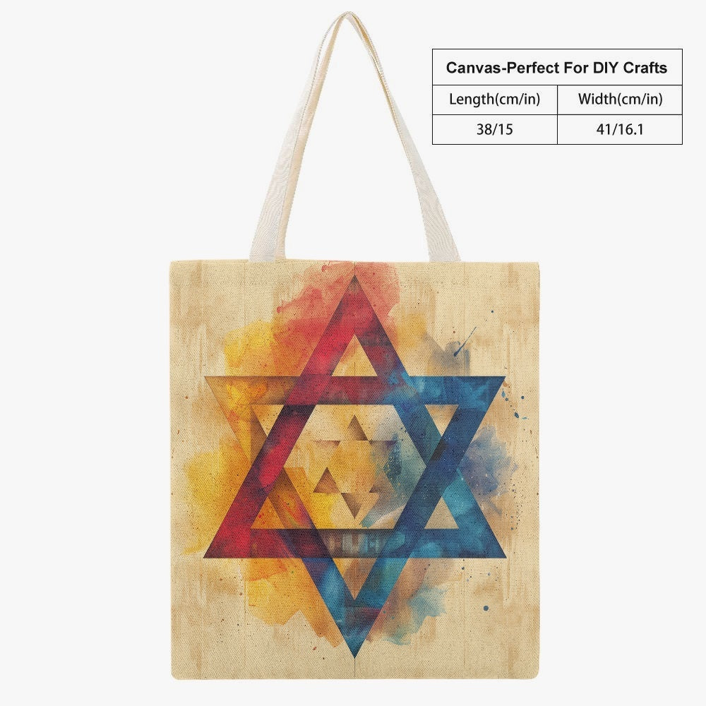 Colorful Star of David Canvas Tote  1