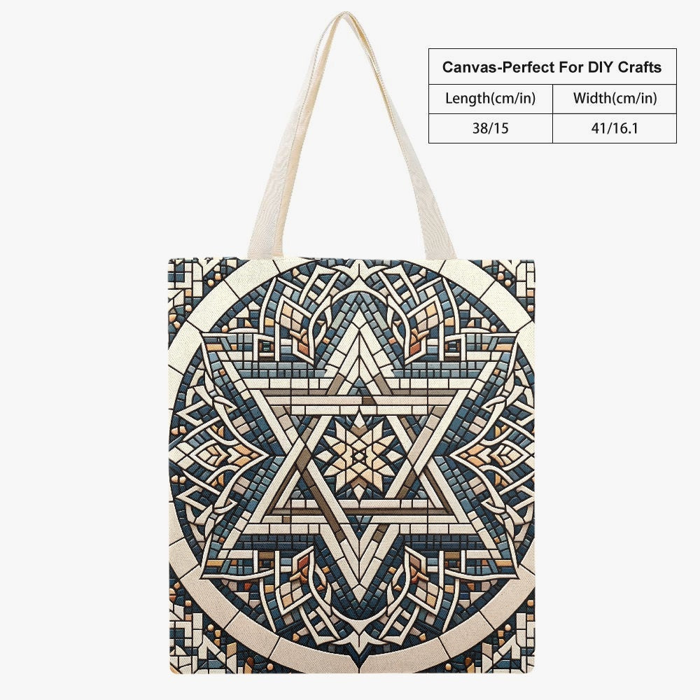 Mosaic Star of David Canvas Tote Bag 8