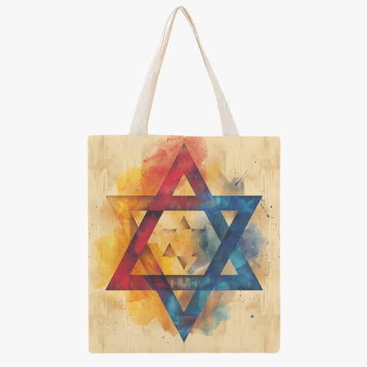 Colorful Star of David Canvas Tote Front