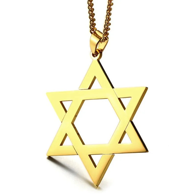 Classic Star of David Pendant Necklace Gold