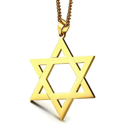 Classic Star of David Pendant Necklace Gold