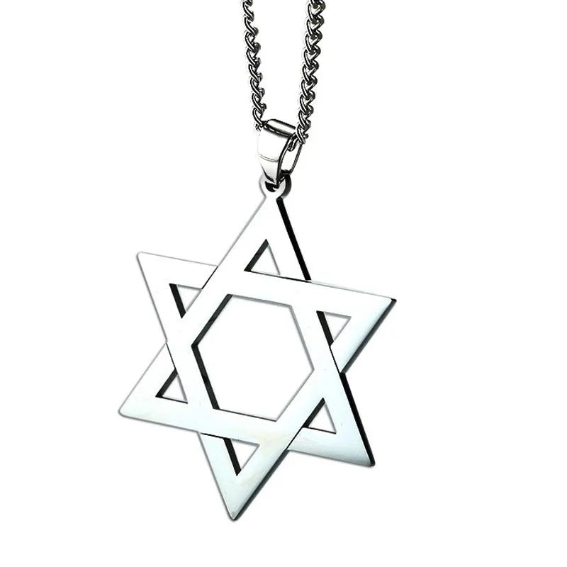 Classic Star of David Pendant Necklace Silver