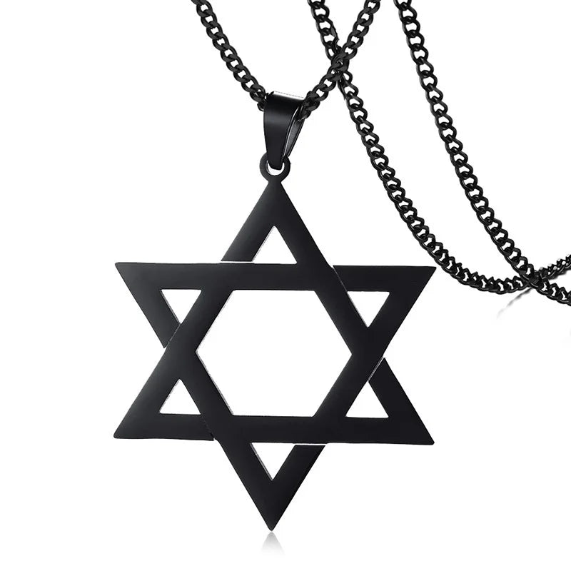 Classic Star of David Pendant Necklace Black