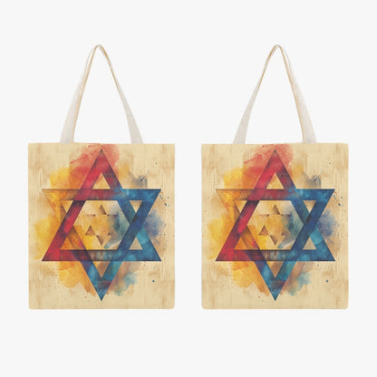 Colorful Star of David Canvas Tote Both Sides