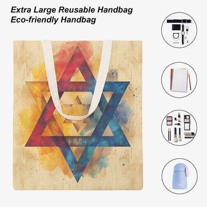Colorful Star of David Canvas Tote 2