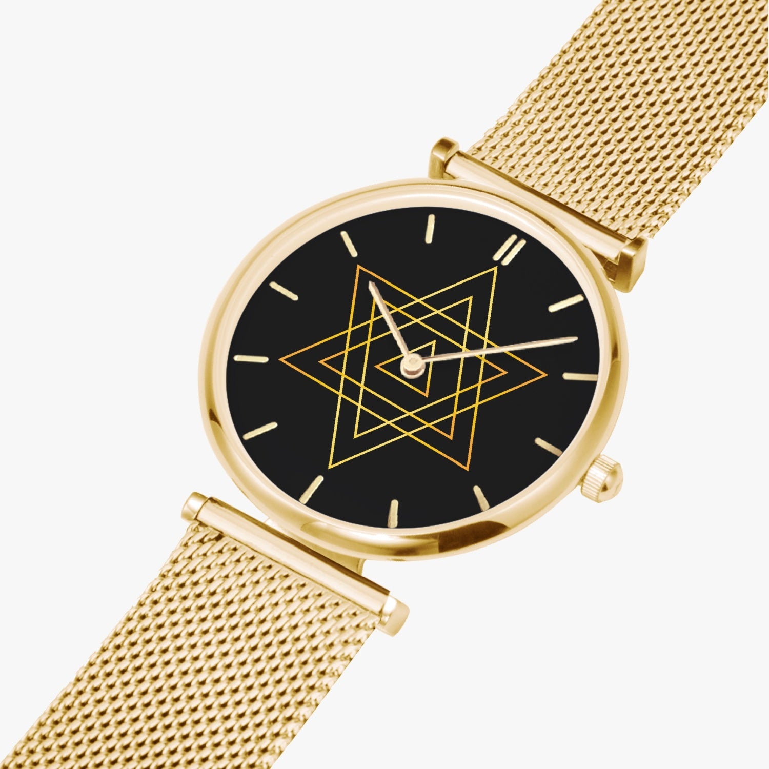 Golden Star of David Ultra-Thin Quartz Watch (With Indicators)