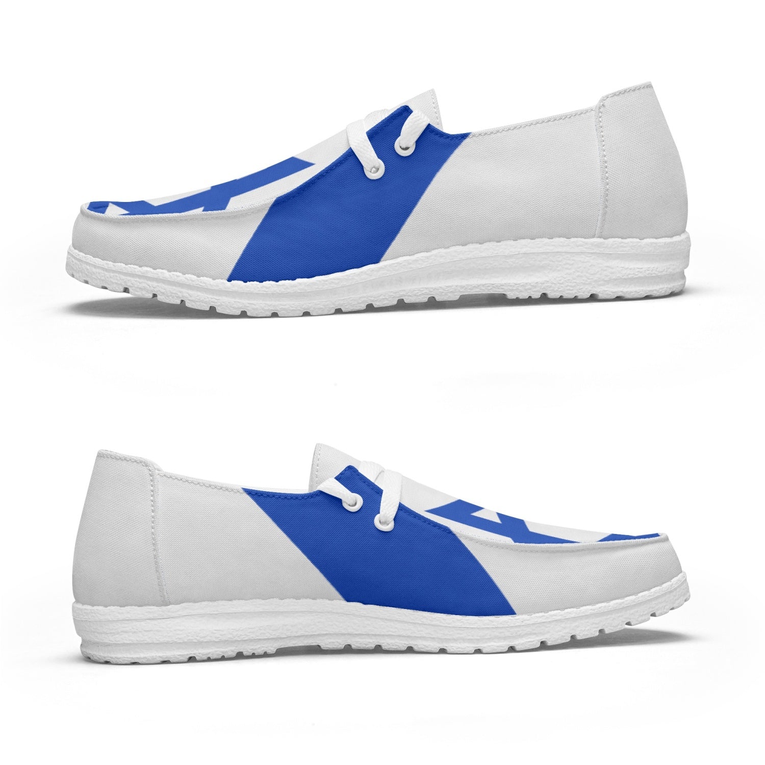 Israeli Flag Canvas Lace-up Loafers both