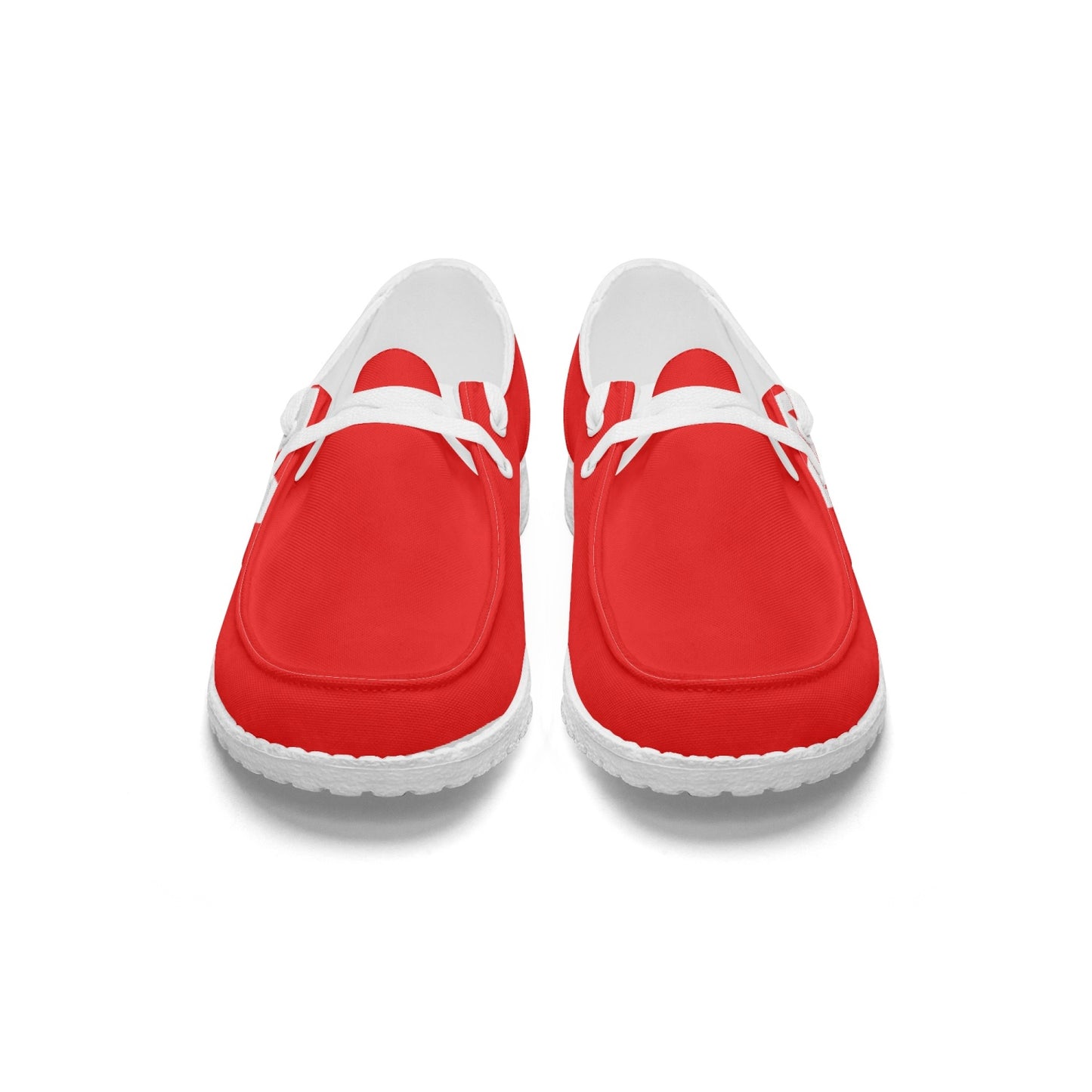 Red Star of David Canvas Lace-up Loafers front