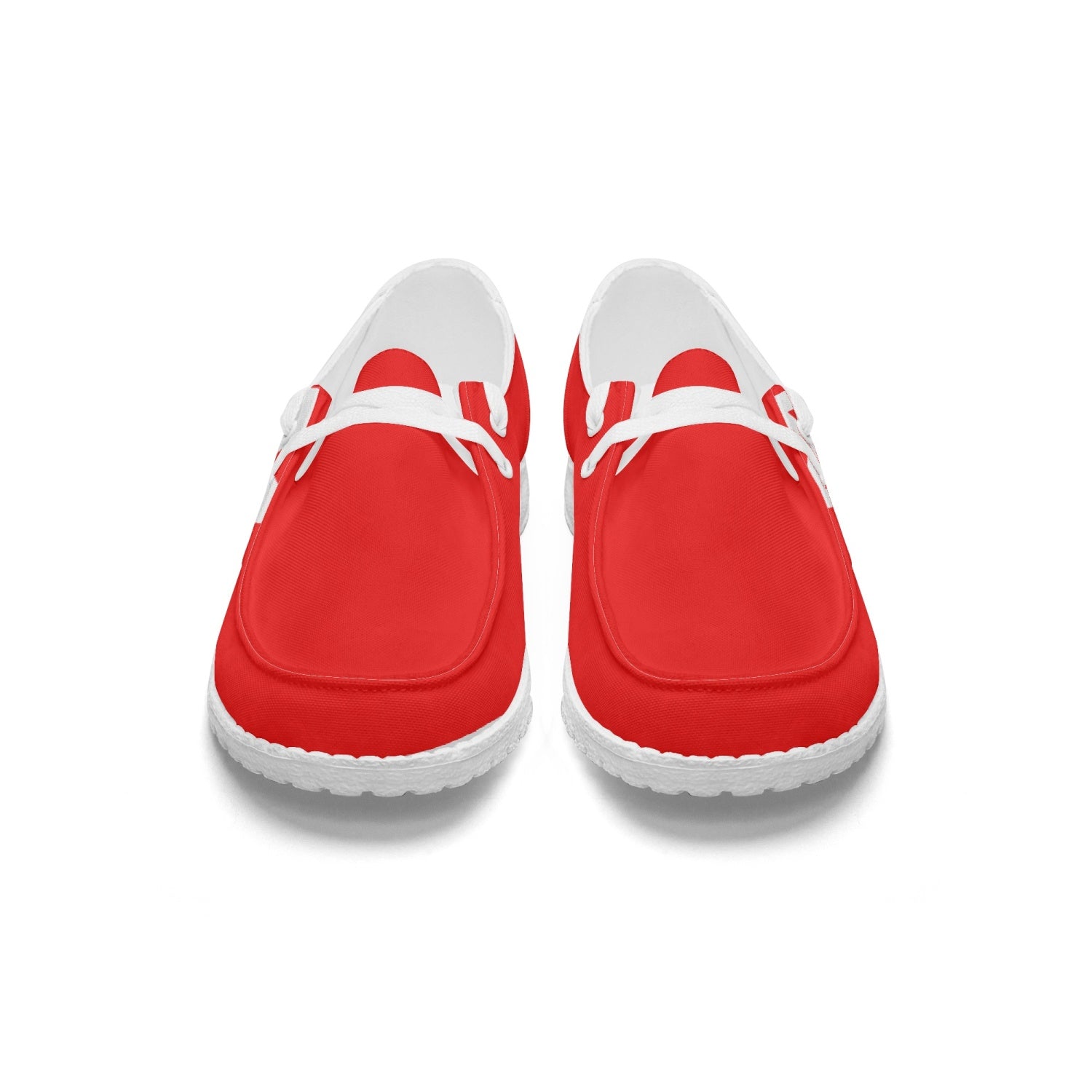 Red Star of David Canvas Lace-up Loafers front