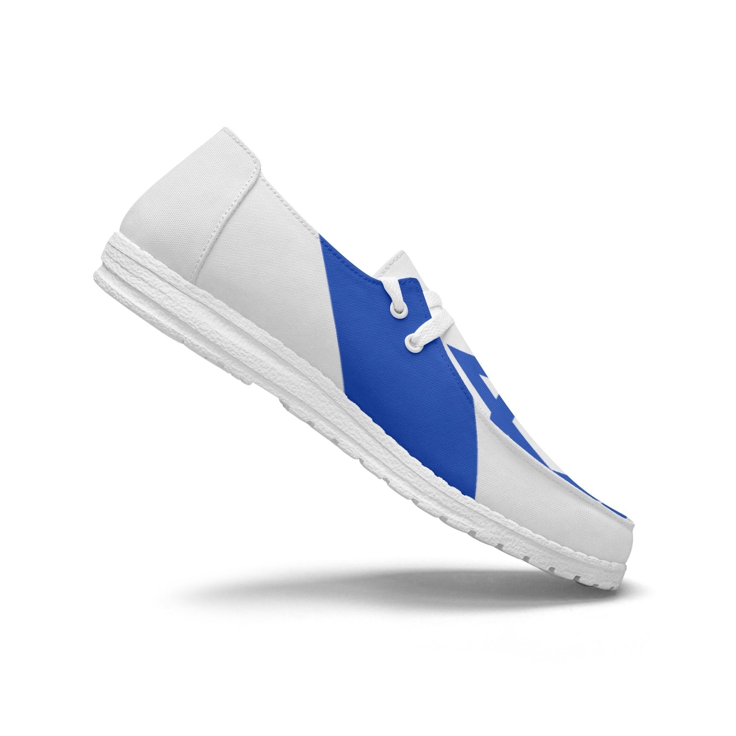 Israeli Flag Canvas Lace-up Loafers right angled