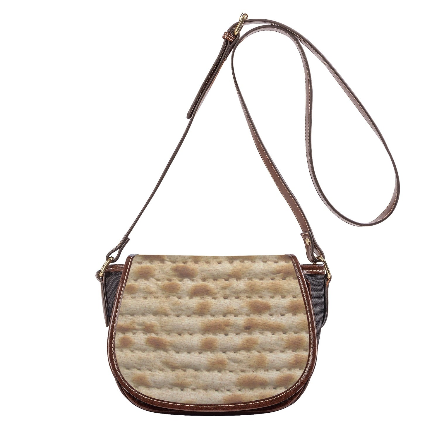 Matzah Leather Flap Bag with strap