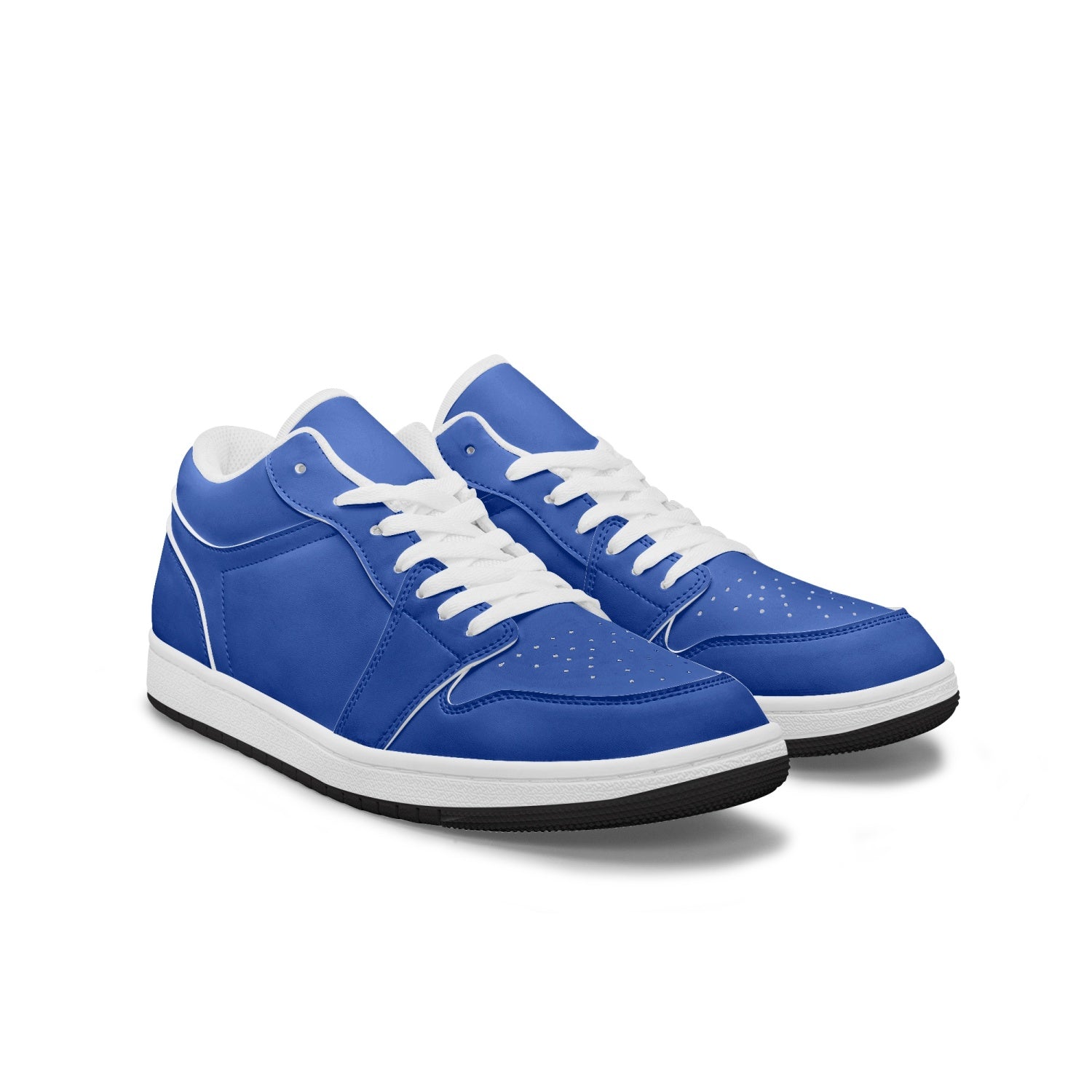 Israeli Blue Low-Top Leather Sneakers angled view