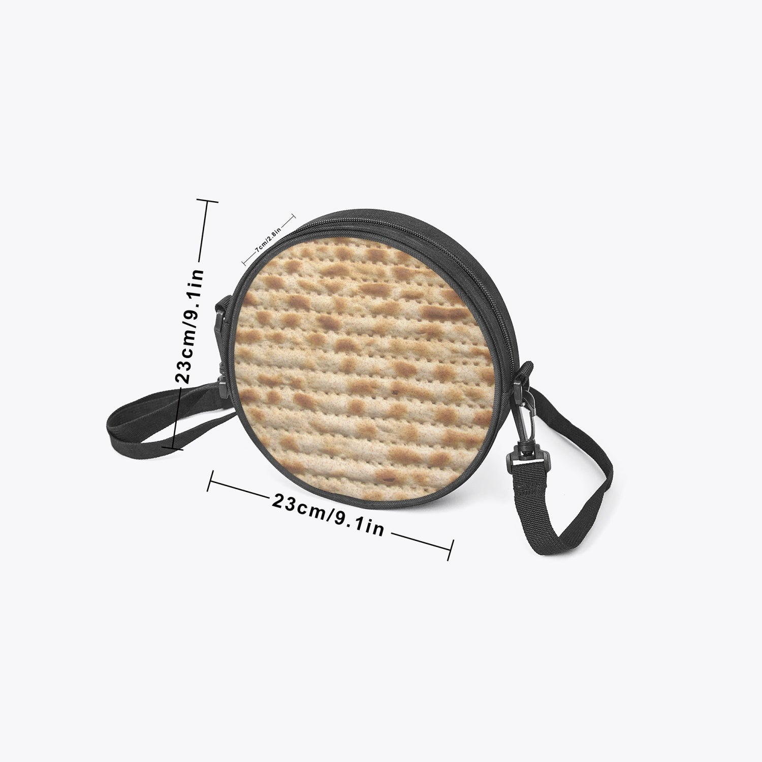 Round Matzah Satchel Bag dimensions