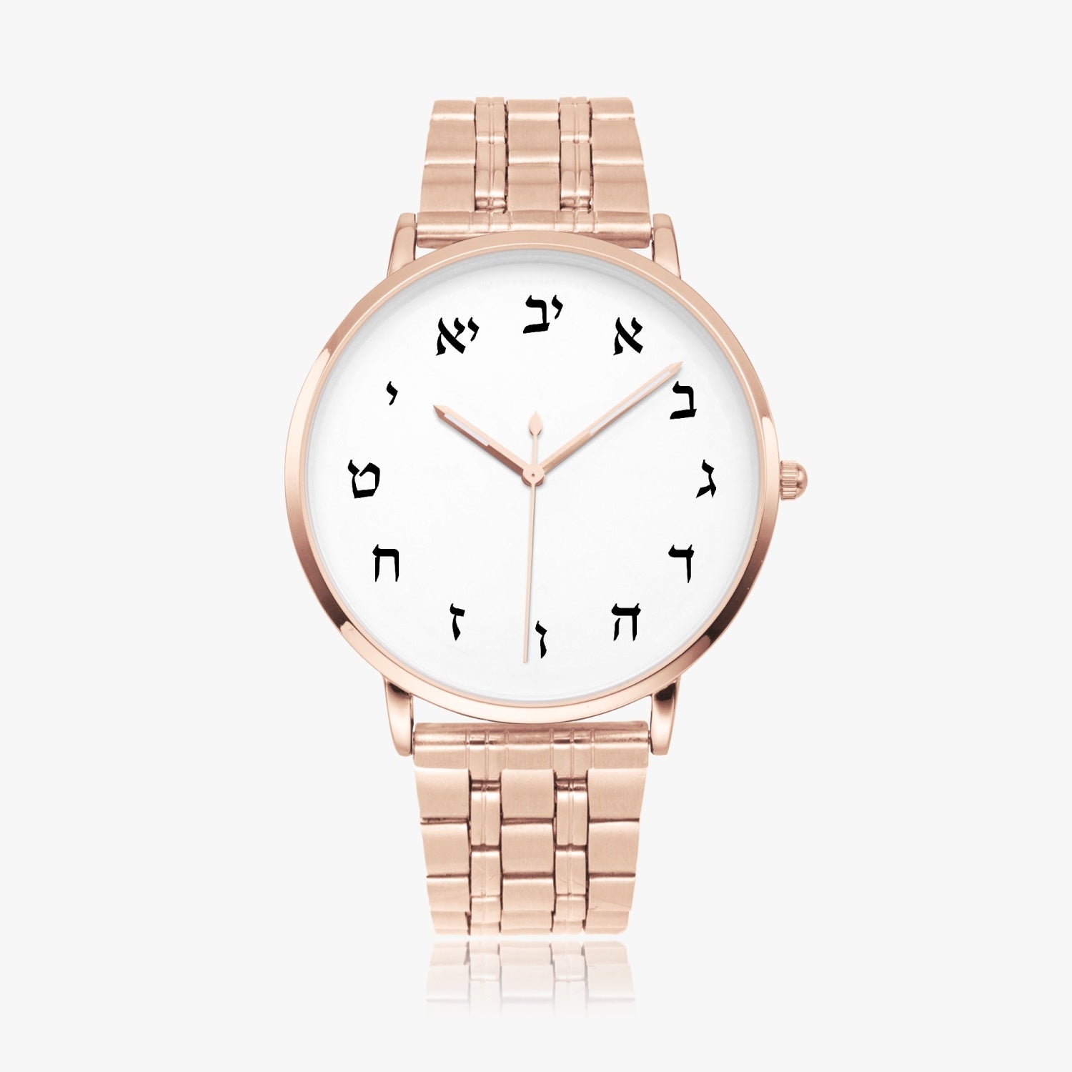 Hebrew Letters Steel Strap Quartz watch
