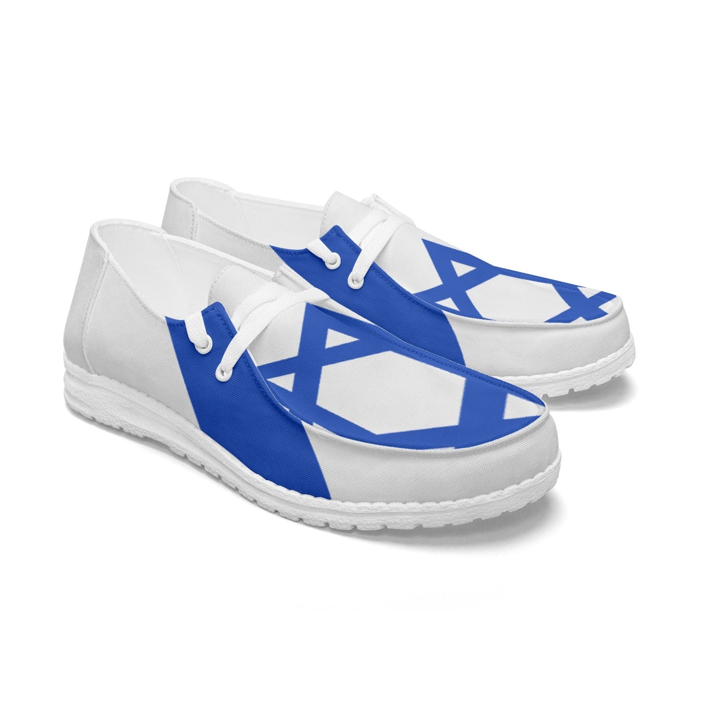 Israeli Flag Canvas Lace-up Loafers