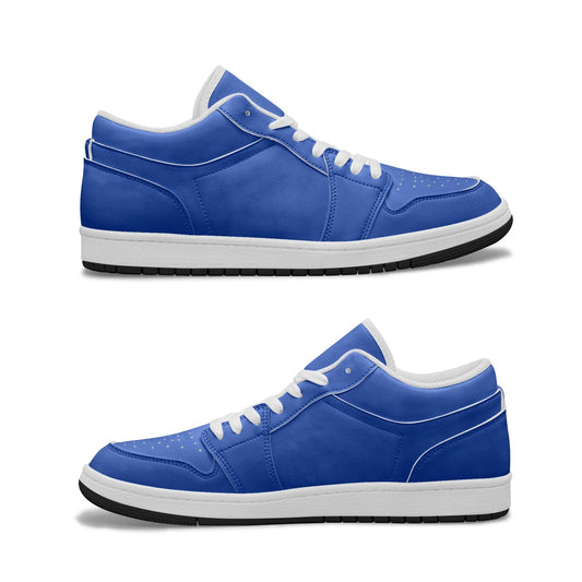 Israeli Blue Low-Top Leather Sneakers