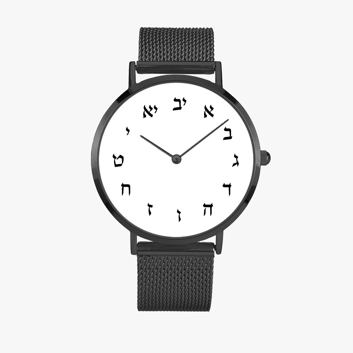 Hebrew Letter Ultra-thin Stainless Steel Quartz Watch