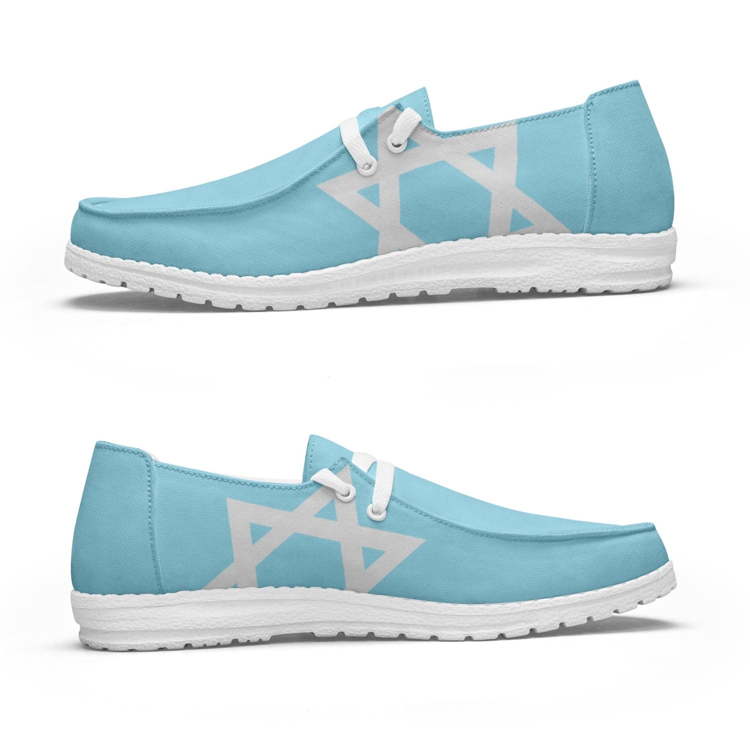 Star of David Canvas Lace-up Loafers 6