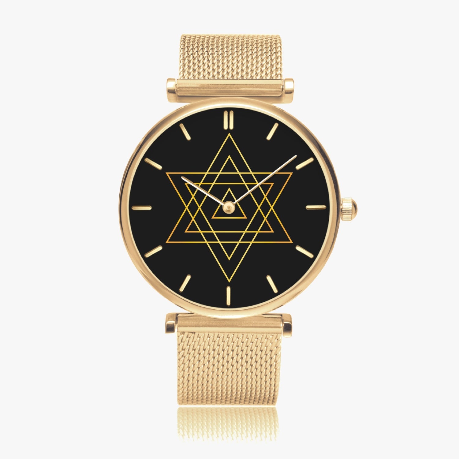 Golden Star of David Ultra-Thin Quartz Watch (With Indicators)