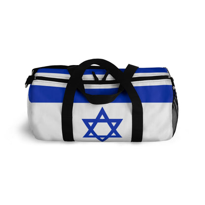 Israeli Flag Duffel Bag back black strap