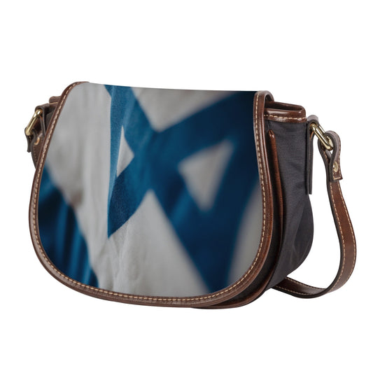 Flag of Israel Leather Saddle Bag 1