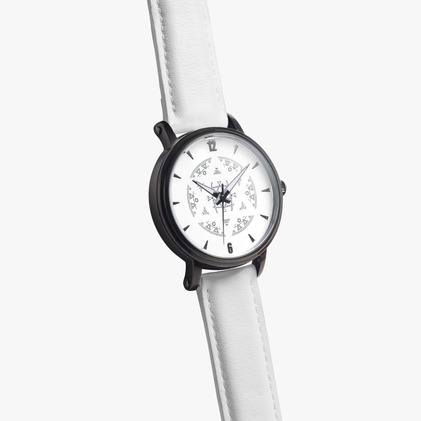 Mandala Star of David 46mm Watch white strap angled